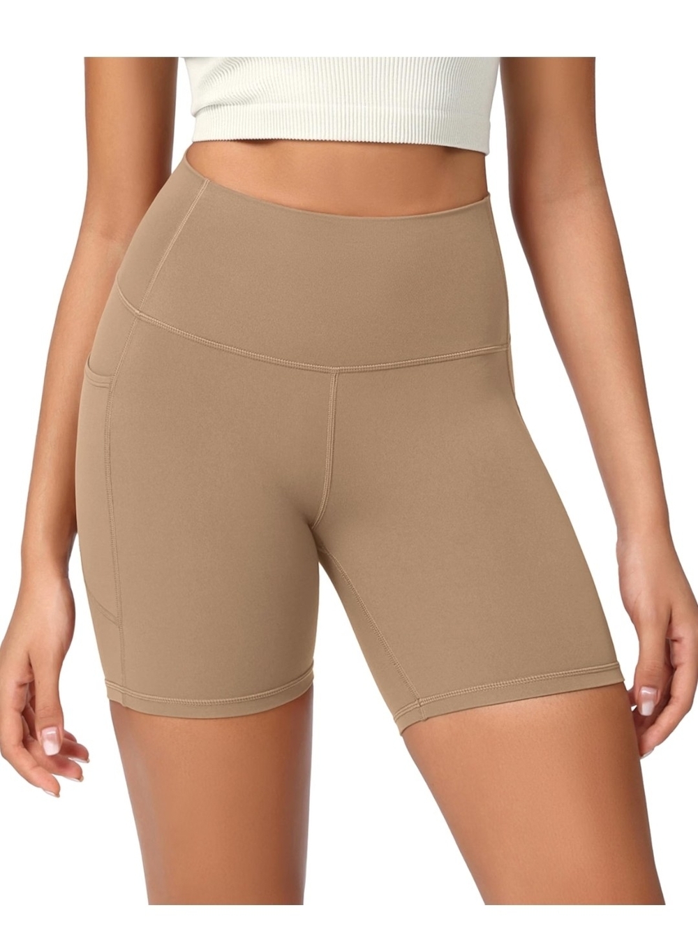 ODODOS Women's High Waist Lounge Yoga Shorts with Pockets Buttery Soft